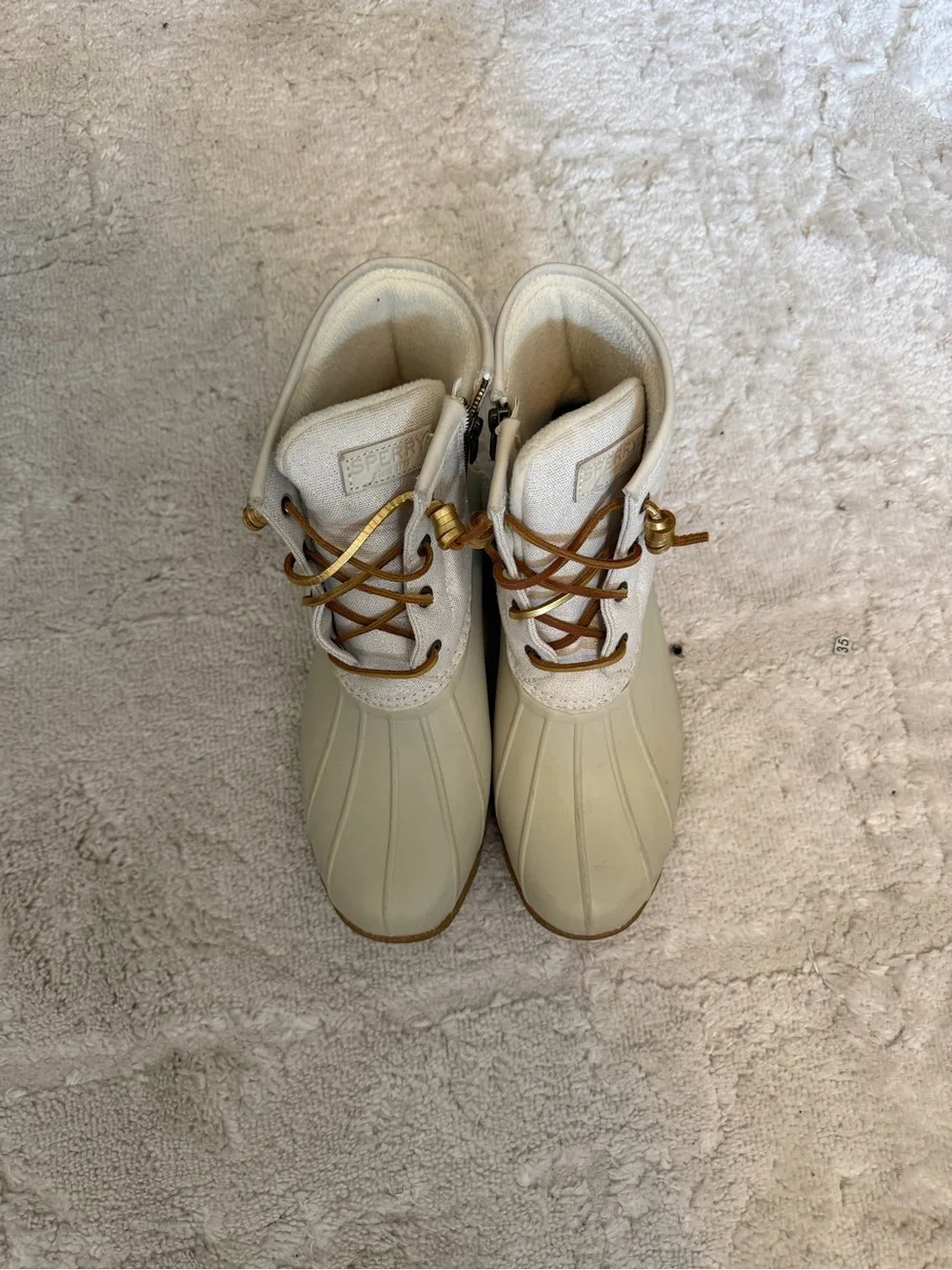 Sperry Women's Cream and Tan Duck Boots